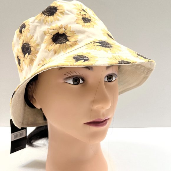 Sunflower Bucket Hat - Beige/Yellow/Brown -Small/Med - NWT - Picture 3 of 7